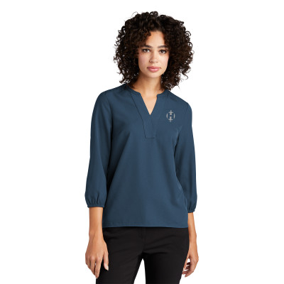 Mercer+Mettle® Women's Stretch Crepe 3/4-Sleeve Blouse